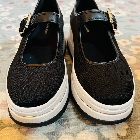 New Michael Kors Hayes Mary Jane Platform Sneakers Black Mesh Sz 8 MSRP$175 - Picture 5 of 15